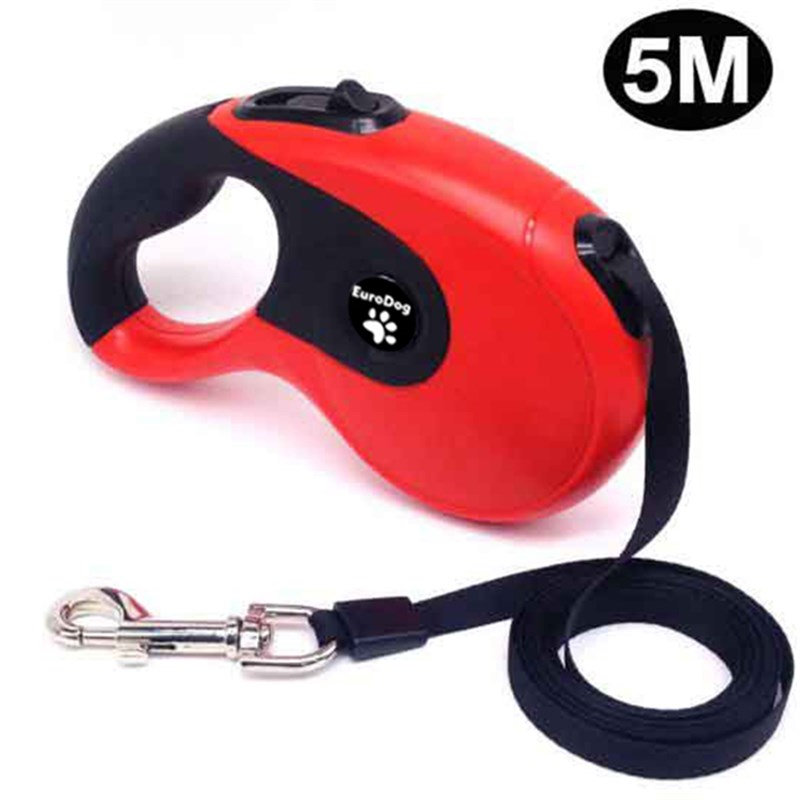 eurodog-otomatik-kopek-gezdirme-tasmasi-yumusak-doku-kirmizi-siyah-5m Eurodog Otomatik Köpek Gezdirme Tasması Yumusak Doku Kırmızı Siyah 5m - Görsel 1